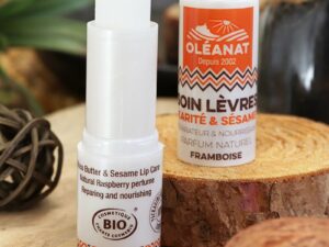 Oléanat – Soin lèvres Karité et Sésame bio Parfum Framboise