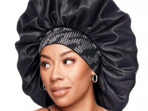 DIAMOND BLING BONNET SJ BLACK ZEBRA