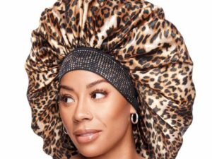 DIAMOND BLING BONNET SJ LEOPARD RED